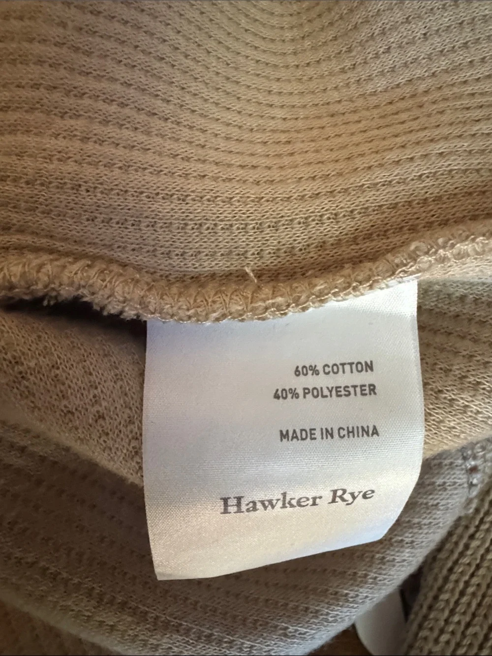 Hawker Rye Men's Beige Button-Neck Sweater